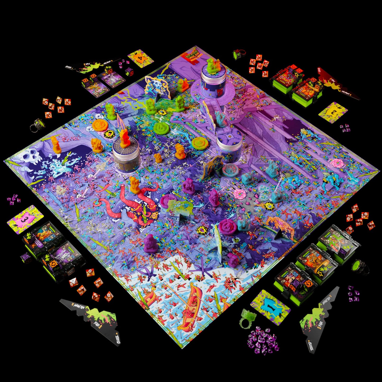 
                  
                    Big battle map set being used in a 4 player game of Necromolds
                  
                