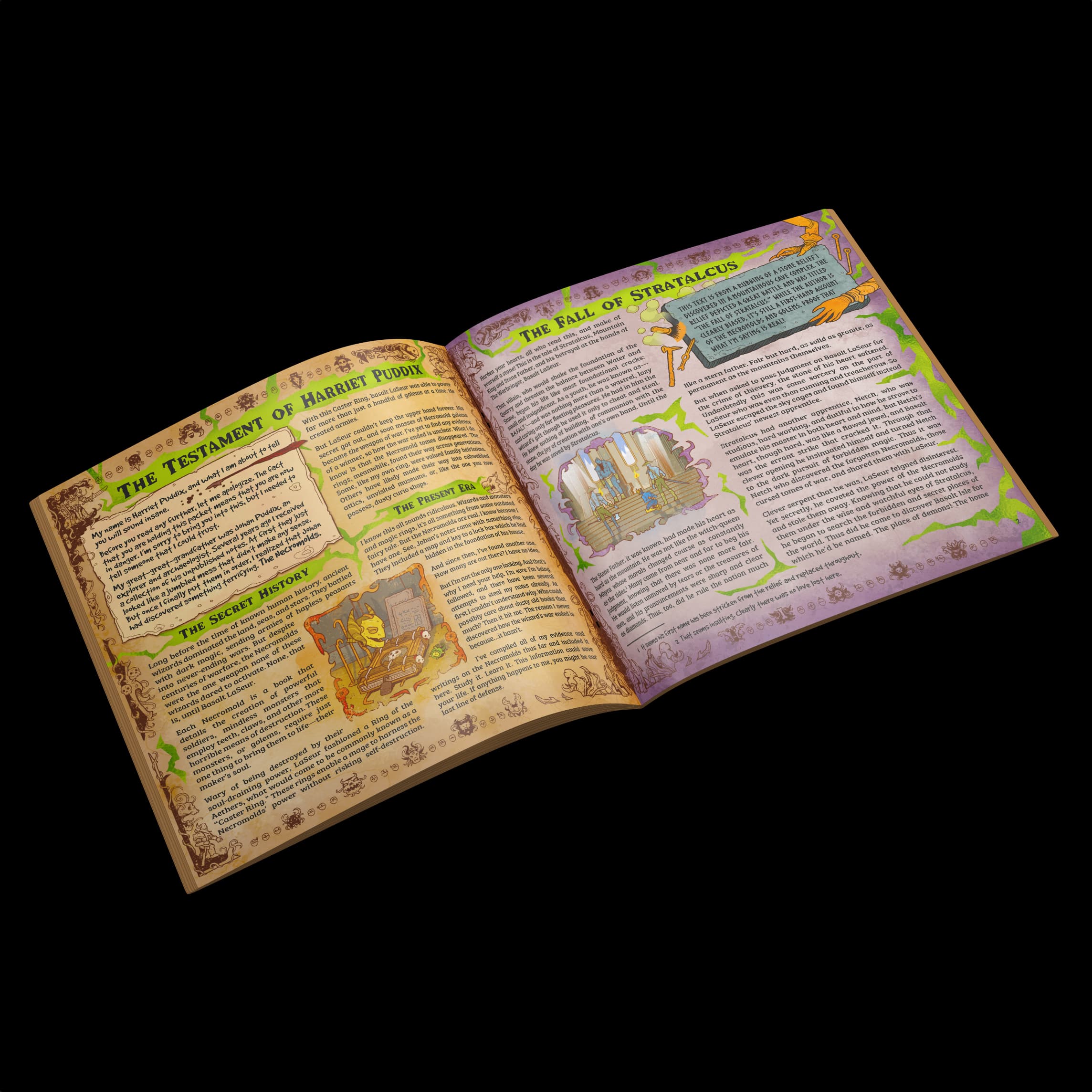 Fully illustrated book spread.